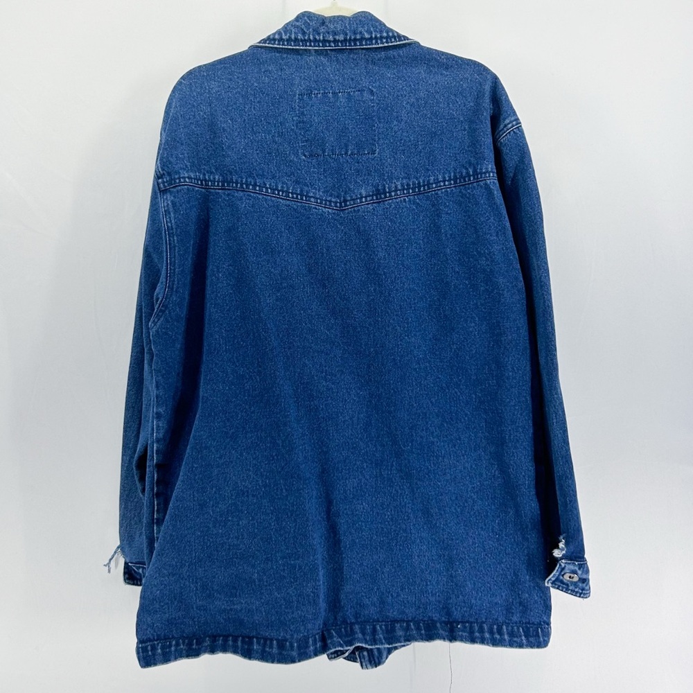 Vintage International Design Eli John Oversized Distressed Denim Jacket - Picture 2 of 8